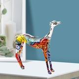 3x Graffiti Art Multi Colour Doberman Dog Statue Living Room Decor Ornament