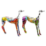 3x Graffiti Art Multi Colour Doberman Dog Statue Living Room Decor Ornament