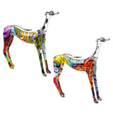 3x Graffiti Art Multi Colour Doberman Dog Statue Living Room Decor Ornament