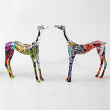 3x Graffiti Art Multi Colour Doberman Dog Statue Living Room Decor Ornament