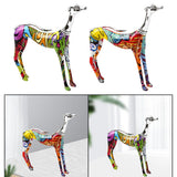 3x Graffiti Art Multi Colour Doberman Dog Statue Living Room Decor Ornament