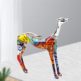 3x Graffiti Art Multi Colour Doberman Dog Statue Living Room Decor Ornament