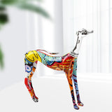 3x Graffiti Art Multi Colour Doberman Dog Statue Living Room Decor Ornament