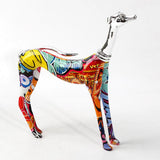 3x Graffiti Art Multi Colour Doberman Dog Statue Living Room Decor Ornament