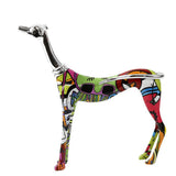 3x Graffiti Art Multi Colour Doberman Dog Statue Living Room Decor Ornament