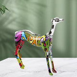 3x Graffiti Art Multi Colour Doberman Dog Statue Living Room Decor Ornament