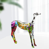 3x Graffiti Art Multi Colour Doberman Dog Statue Living Room Decor Ornament