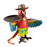 Maxbell Parrot Statue Resin Crafts Figurines Jewelry Storage Tray 16x12.5x15CM