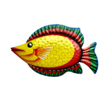 Maxbell Maxbell Metal Fish Wall Decor Art Outdoor Indoor Sculpture for Living Room Yellow
