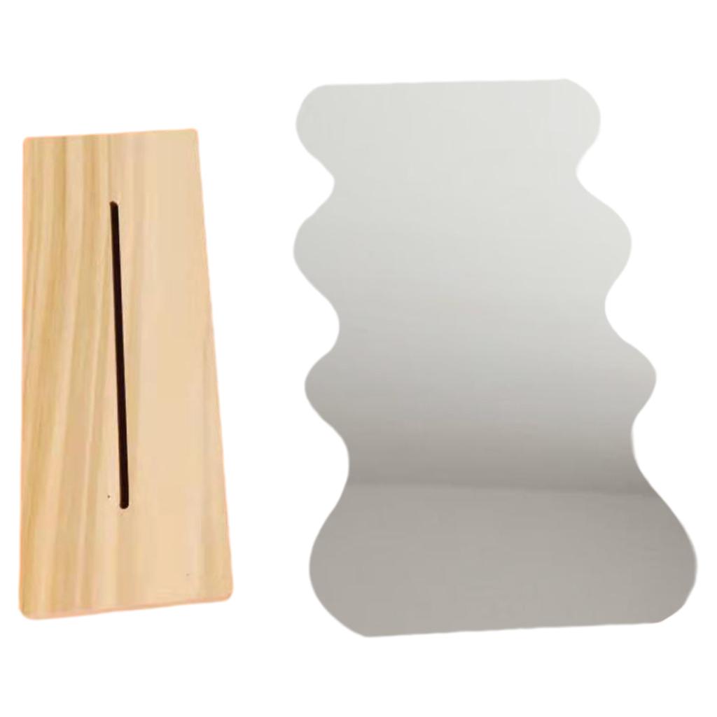 Maxbell Makeup Mirror Irregular Frameless Cosmetic Mirror Home Decor 24x13.5cm Wave