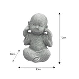 Maxbell 2x Monk Statue Small Buddha Little Monk Car Accessories Ornaments