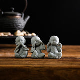 Maxbell 2x Monk Statue Small Buddha Little Monk Car Accessories Ornaments