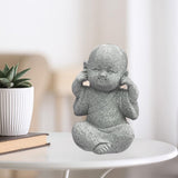 Maxbell 2x Monk Statue Small Buddha Little Monk Car Accessories Ornaments