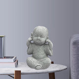 Maxbell 2x Monk Statue Small Buddha Little Monk Car Accessories Ornaments