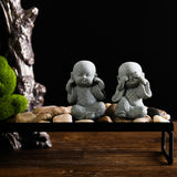 Maxbell 2x Monk Statue Small Buddha Little Monk Car Accessories Ornaments