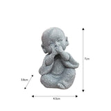Maxbell 2x Monk Statue Small Buddha Little Monk Car Accessories Ornament