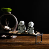 Maxbell 2x Monk Statue Small Buddha Little Monk Car Accessories Ornament