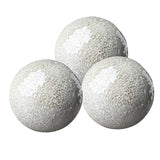 Maxbell 3Pcs Housewares Glass Decorative Balls Home Decor Mosaic Sphere Silver White