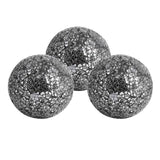 Maxbell 3Pcs Housewares Glass Decorative Balls Home Decor Mosaic Sphere Silver Black