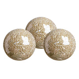 Maxbell 3Pcs Housewares Glass Decorative Balls Home Decor Mosaic Sphere Golden