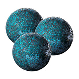 Maxbell 3Pcs Housewares Glass Decorative Balls Home Decor Mosaic Sphere Blue
