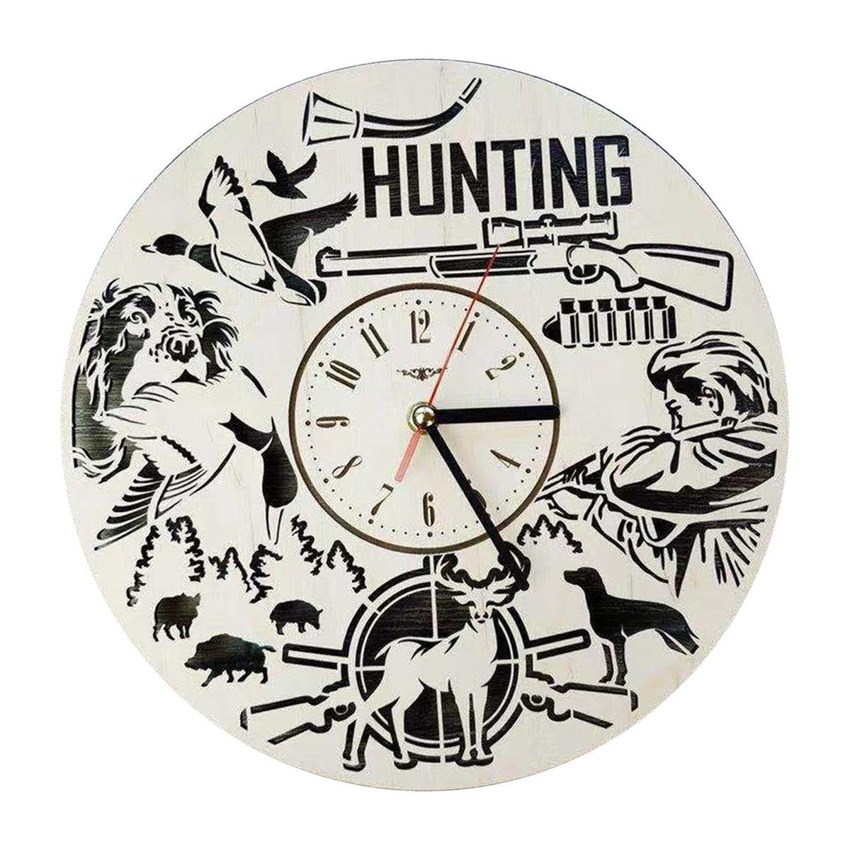 Maxbell Maxbell Creative Wall Clock Quartz Analog Hanging Clocks Home Decor Hunting Bird