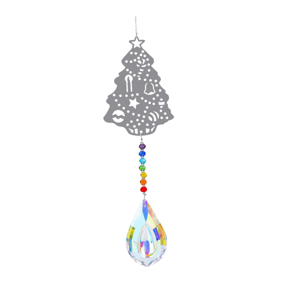 Maxbell Maxbell Rainbow Crystal Suncatcher Chandelier Prism Hanging Pendant Xmas Tree 50cm
