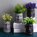 Maxbell 3x Easter Island Statue Flowerpot Succulent Pot for Home