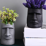 Maxbell 3x Easter Island Statue Flowerpot Succulent Pot for Home
