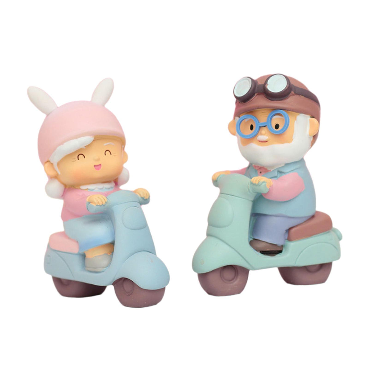 Maxbell Maxbell Creative Figurines Old Couples Micro Landscape Ornaments Decoration Gifts Motorcycle