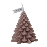 Maxbell Christmas Tree Wax Scented Candle Creative Curve Home Decor Prop Light Brown