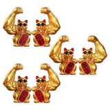 Maxbell 3Pcs Funny Big Arm Lucky Cat Sculpture Home Bedroom Desktop Shop Decor Gift