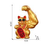 Maxbell 3Pcs Funny Big Arm Lucky Cat Sculpture Home Bedroom Desktop Shop Decor Gift