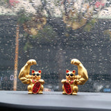 Maxbell 3Pcs Funny Big Arm Lucky Cat Sculpture Home Bedroom Desktop Shop Decor Gift