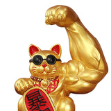 Maxbell 3Pcs Funny Big Arm Lucky Cat Sculpture Home Bedroom Desktop Shop Decor Gift