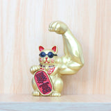 Maxbell 3Pcs Funny Big Arm Lucky Cat Sculpture Home Bedroom Desktop Shop Decor Gift