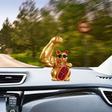 Maxbell Set of 2 Muscle Arm Lucky Cat Sculpture Home Office Table Decoration Gift