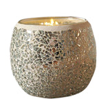 Maxbell Maxbell Mosaic Glass Candle Holder Tabletop Tealight Holder Wedding Party Home Decor Sliver