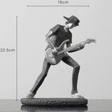 Rock Band Resin Statue Singer Musical Instruments Sculpture Electric Guitar