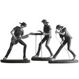 Rock Band Resin Statue Singer Musical Instruments Sculpture Electric Guitar