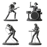 Rock Band Resin Statue Singer Musical Instruments Sculpture Electric Guitar