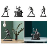 Rock Band Resin Statue Singer Musical Instruments Sculpture Electric Guitar