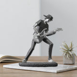 Rock Band Resin Statue Singer Musical Instruments Sculpture Electric Guitar