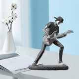Rock Band Resin Statue Singer Musical Instruments Sculpture Electric Guitar