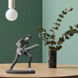 Rock Band Resin Statue Singer Musical Instruments Sculpture Electric Guitar