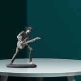 Rock Band Resin Statue Singer Musical Instruments Sculpture Electric Guitar