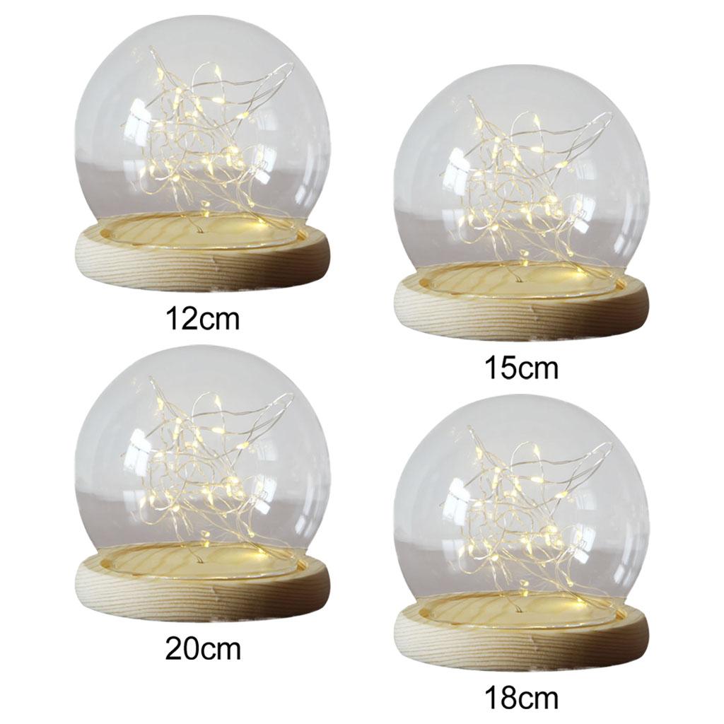 Maxbell Maxbell Mini Clear Glass Dome Display Case with Wood Base for Home Ornament 12cm