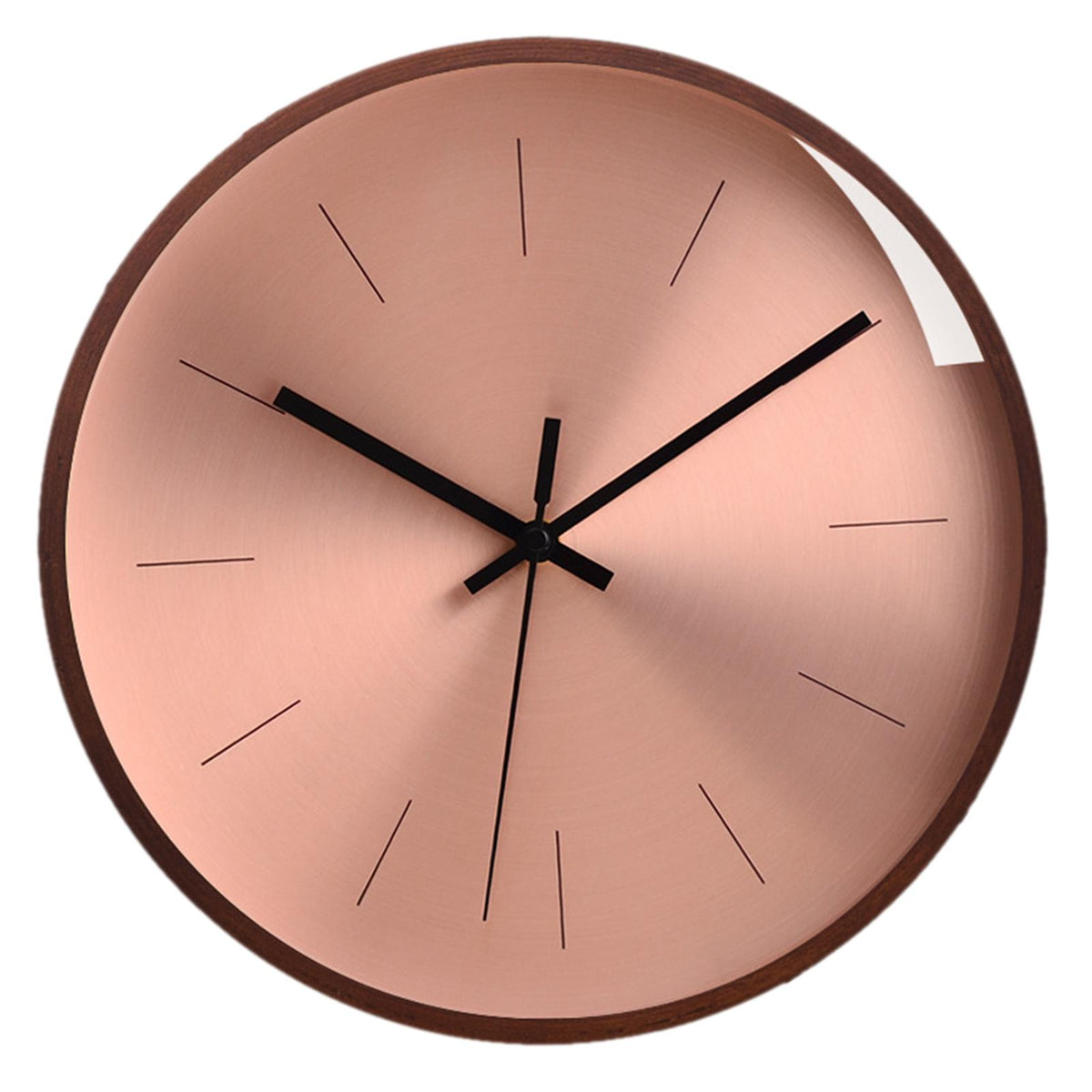 Clock Minimalism Non Ticking Round Battery Powered for Home Office Decor Rose Gold B