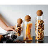 Maxbell 2x Sealed Glass Storage Bottle Jars with Cork Lid Seal Cans Coffee Tea