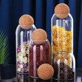 Maxbell 2x Sealed Glass Storage Bottle Jars with Cork Lid Seal Cans Coffee Tea